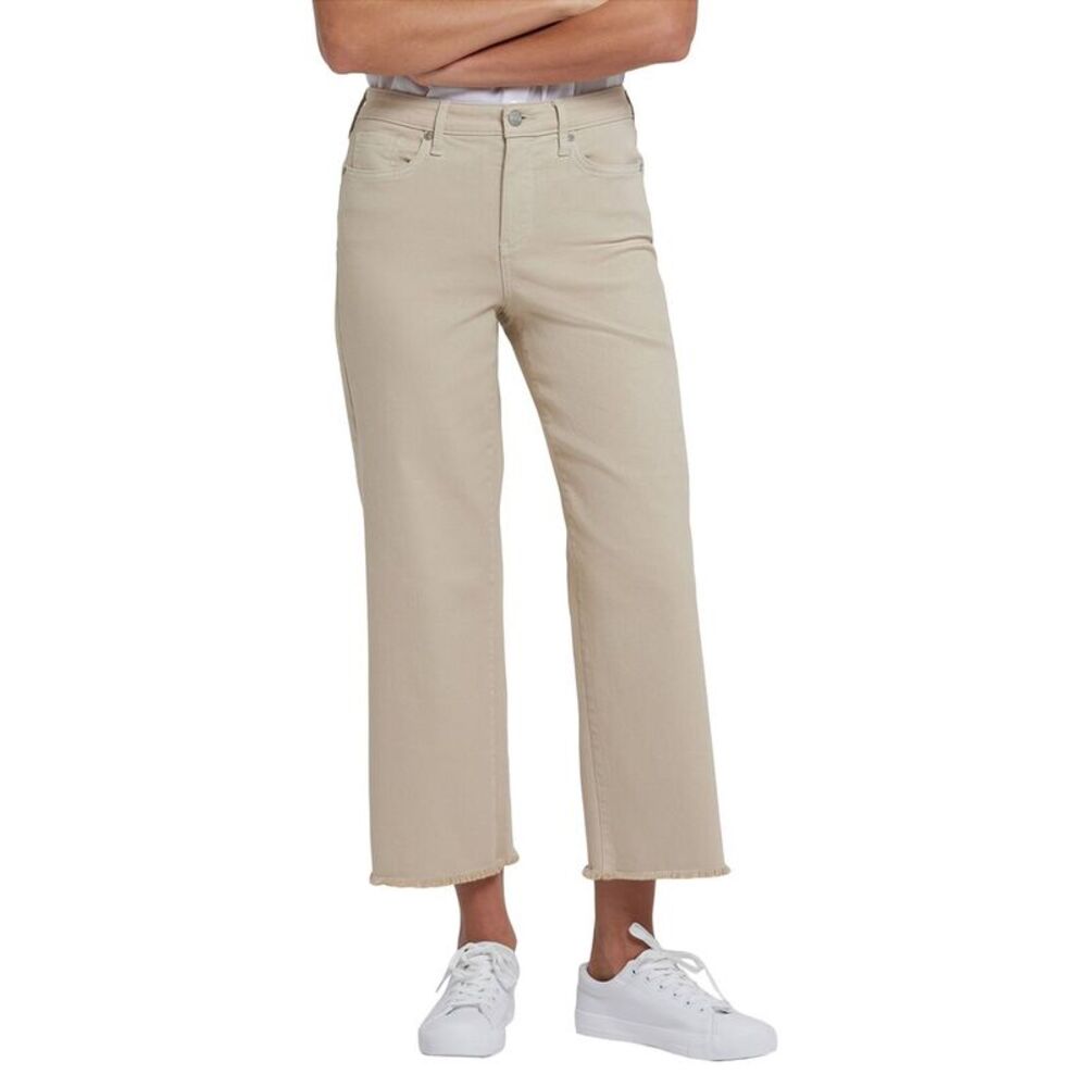 NYDJ Cropped Straight-Leg Jeans in Beige